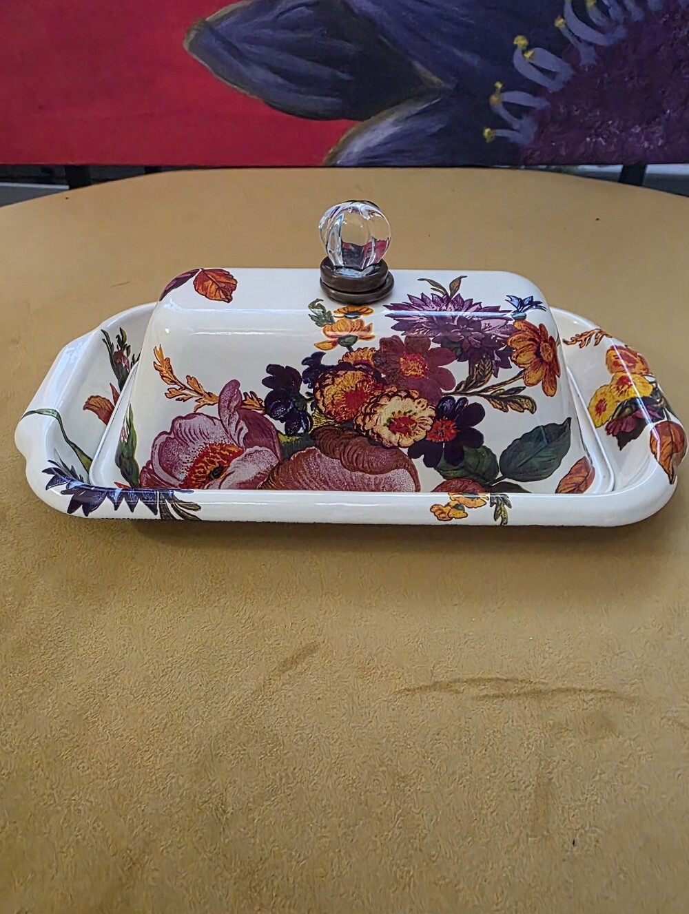 MacKenzie-Childs White Flower Market Butter Box